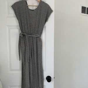 navy blue + cream jumpsuit